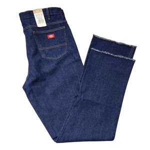 Dickies Jeans Mens 44 UL Blue‎ Regular Fit Denim Raw Hem Straight Leg Workwear